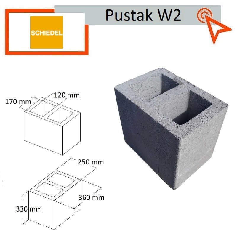 Pustak wentylacyjny W2 pojedynczy 36x25 Schiedel kanał wentylacyjny techniczny odpowietrzający