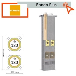 Rondo Plus Schiedel komin paliwa stale do wszystkich paliw 180 + 180  gwarancja za darmo dostawa gratis Podwójny kanał spalinowy