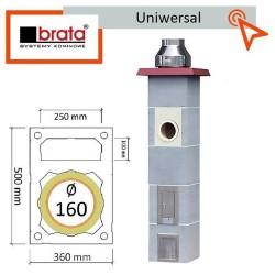 Uniwersal komin do wszystkich paliw 160 pojedyncza wentylacja niska cena
