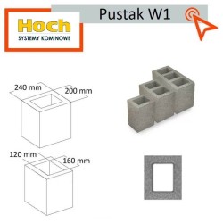 Pustak wentylacyjny W1 pojedynczy 20x24 Hoch kanał wentylacyjny techniczny odpowietrzający