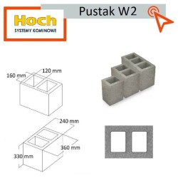 Pustak wentylacyjny W2 podwójny 36x24 Hoch kanał wentylacyjny techniczny odpowietrzający