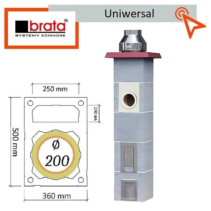 Uniwersal komin paliwa stale do wszystkich paliw 200 S+W pojedyncza wentylacja gwarancja za darmo dostawa