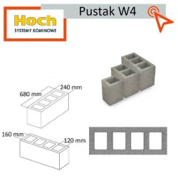 Pustak wentylacyjny W4 poczwórny 68x24 Hoch kanał wentylacyjny techniczny odpowietrzający