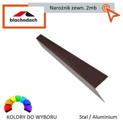 Narożnik zewnętrzny stalowy aluminiowy Element uzupełniający do podbitki Montażowy i maskujący we wszystkich kolorach podsufitki