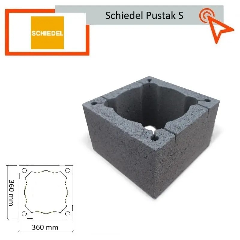 Schiedel pustak kominowy bez wentylacji rozmiar 36 x 36 do średnicy 180 i 200