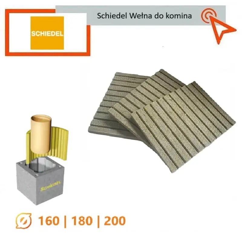 Izolacja do komina z wełny mineralnej do komina 160, 180, 200