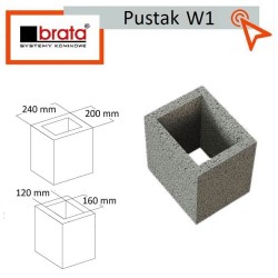 Pustak wentylacyjny W1 pojedynczy 20x24 Brata kanał wentylacyjny techniczny odpowietrzający