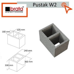 Pustak wentylacyjny W2 podwójny 36x24 Brata kanał wentylacyjny techniczny odpowietrzający